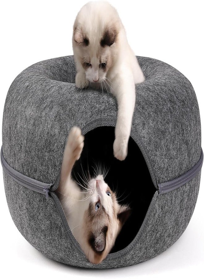 Abhsant Cute Pet Fleece Bed Puppy Dog Cat Sleeping Igloo House Non-Slip Warm Washable,Tent Bed for Winter Rabbit and Dogs Triangle Nest Cozy Bed || Large Size || (AB-01, 24 X 12 in) - Image 1